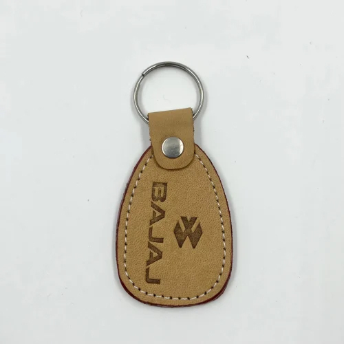 Tan Leather Key Chain - Color: Brown