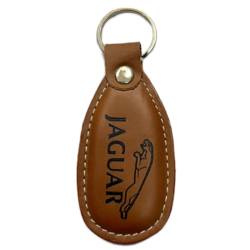 4Inches Brown Promotional Keychain - Material: Leather