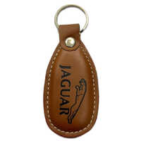 4inches Brown Promotional Keychain - Artificial Leather, Powder-coated Finish, Brown Color | Elegant Indian Style, Durable, Tarnish-free Plating, Sturdy Keyring