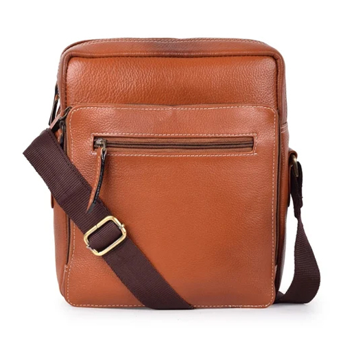 Leather Sling Bag - Color: Brown