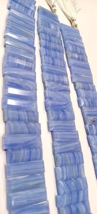 Natural Blue Lace Agate Briolette Faceted Baguette beads