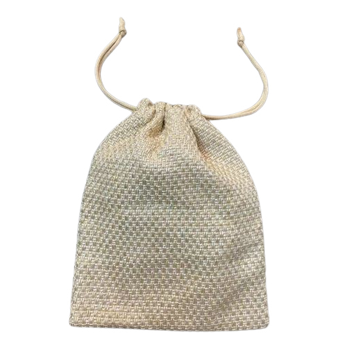 Jute Drawstring Pouch Bag - Color: Brown