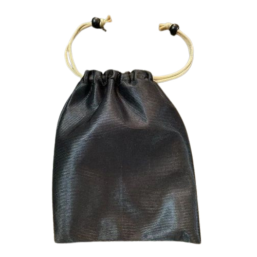 Black Polyester Drawstring Gift Pouch - Design: Plain