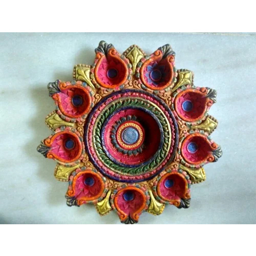 300Gm Clay Diya - Color: Multi