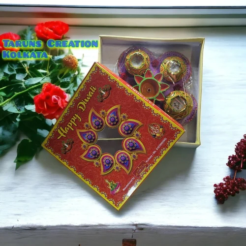 Decorative Clay Diya - High-Quality Clay, Different Sizes, Multi-Colored Design | Exquisite Round-Shaped Festival Decor with Unique Patterns