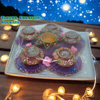 Fancy Clay Diwali Diyas - High-quality Clay, Available In Various Sizes, Elegant Brown Color, Round Shape With Intricate Decorative Patterns