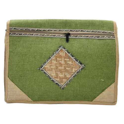 Jute Conference Laptop Bag - Color: Green