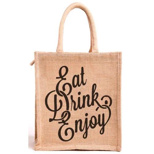Jute Handbag - 14x16 Inches | Eco-friendly Brown, Lightweight Design With Customizable Color, Logo & Unique Printed Patterns