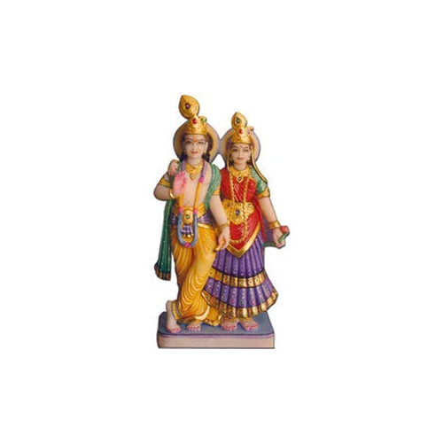 Colored Krishna Radha Statue