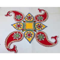 Acrylic Fancy Rangoli - High-quality Clay, Various Sizes Available, Multi-colored, Intricate Decorative Patterns For Festive Home Dã©cor