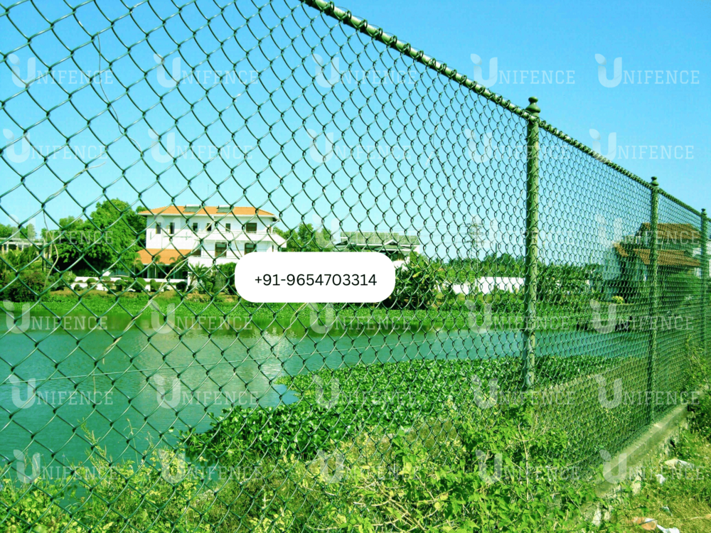 Tennis Court Chain Link Fencing, PVC Coated Iron Chain Link Fencing