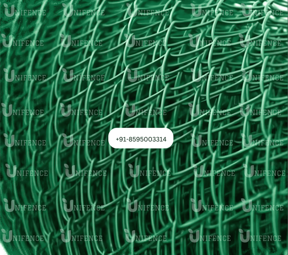 Green PVC Coated Chain Link Fence, Iron PVC Coated Chain Link Fencing