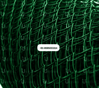 Green PVC Coated Chain Link Fence, Iron PVC Coated Chain Link Fencing
