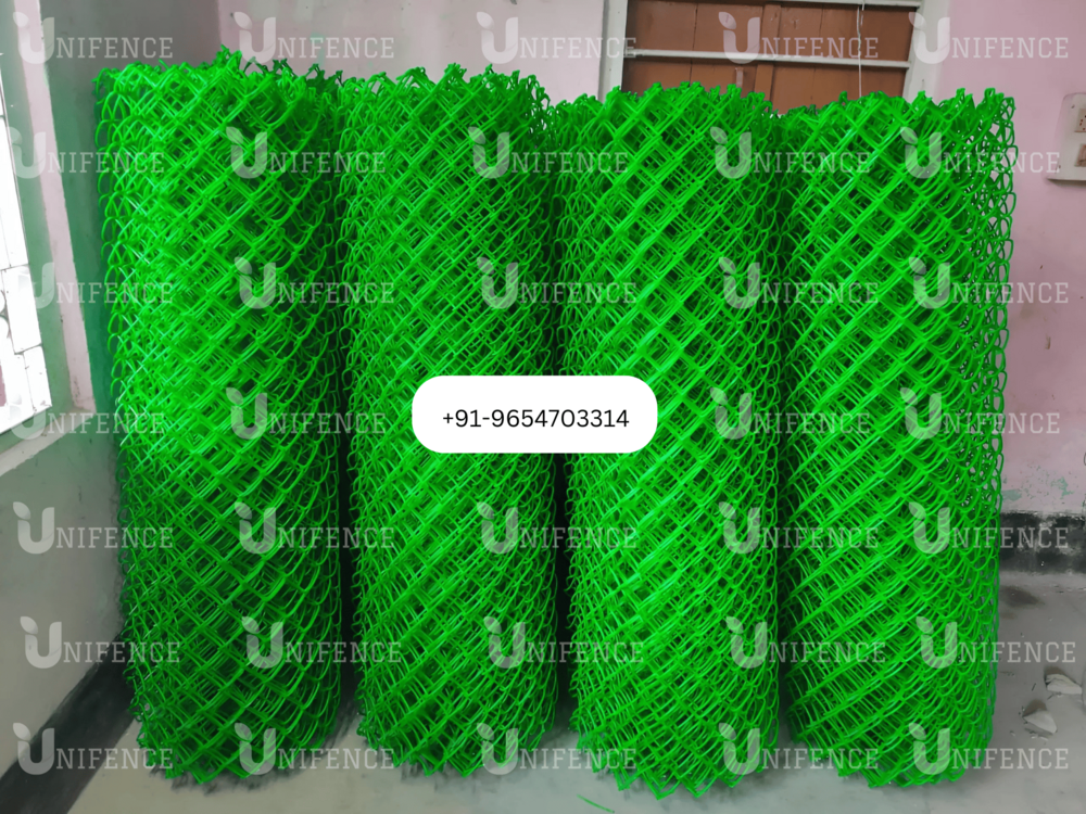 Green PVC Coated Chain Link Fence, Iron PVC Coated Chain Link Fencing