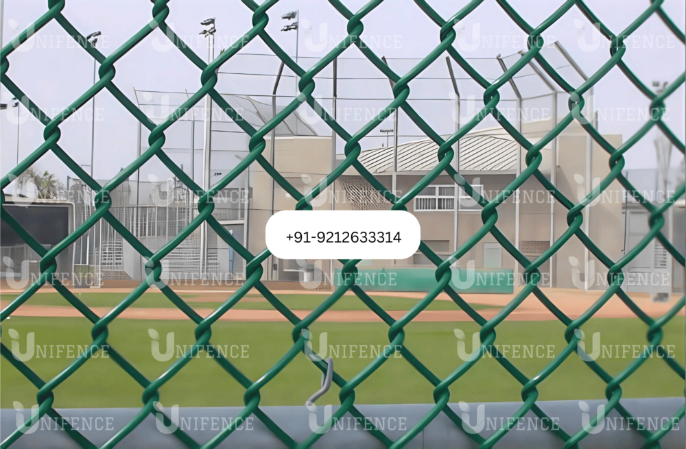 Green PVC Coated Chain Link Fence, Iron PVC Coated Chain Link Fencing