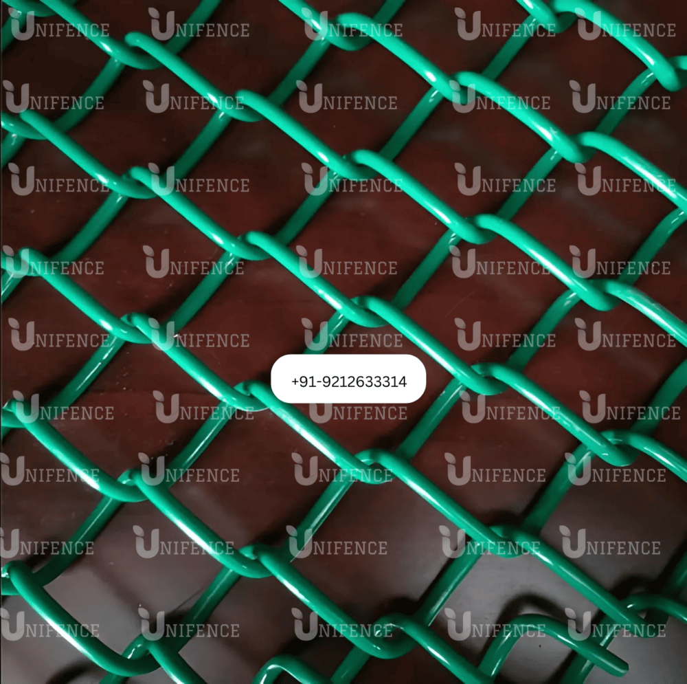 Green PVC Coated Chain Link Fence, Iron PVC Coated Chain Link Fencing
