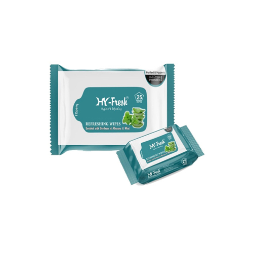 Hy-Fresh Aloevera Extract And Mint Refreshing Wipes