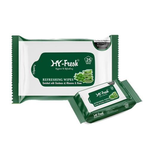 Hy-Fresh Aloevera Extract And Neem Extract Refreshing Wipes