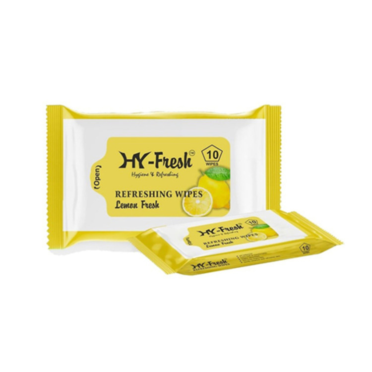 Hy-Fresh Lemon Fresh Refreshing Wipes - Color: White