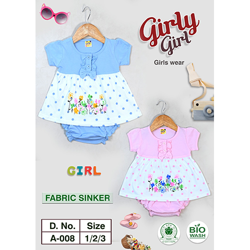 Girls Cotton Frocks And Pants - Cotton, XS Size, Various Colors | Printed Pattern, Shrink-Resistant, Washable, Perfect for Summer
