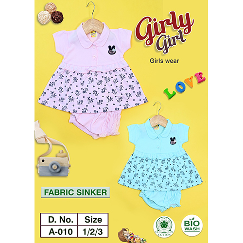 Girls Cotton Frocks And Pants - High-Quality Cotton, XS Size, Various Colors | Cool Pass Technology, Shrink-Resistant, Washable Design