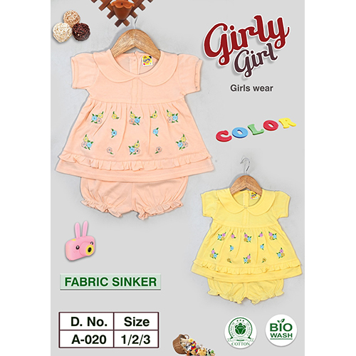 Girls Cotton Frocks And Pants - Cotton Material, XS Size, Various Colors | Water-Resistant, Washable, Shrink-Resistant Features