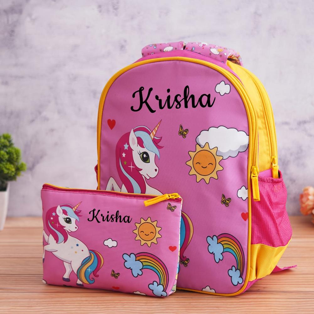 Reversible School Bag With Folder Set - Color: Pink