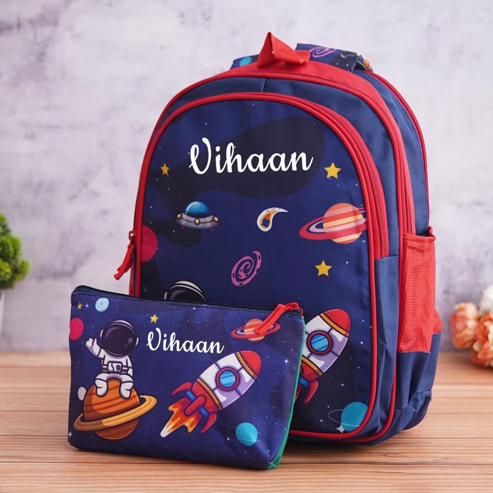 Reversible school bag with folder set