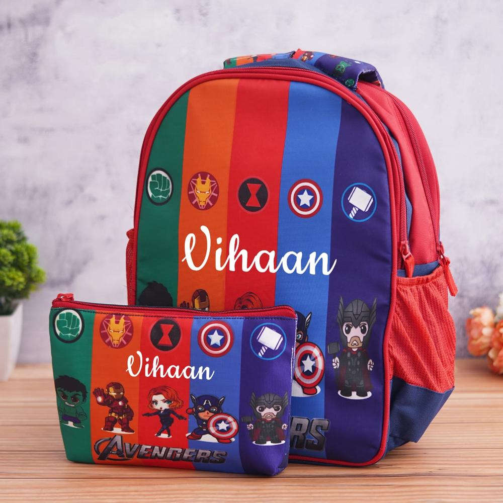Reversible school bag with folder set