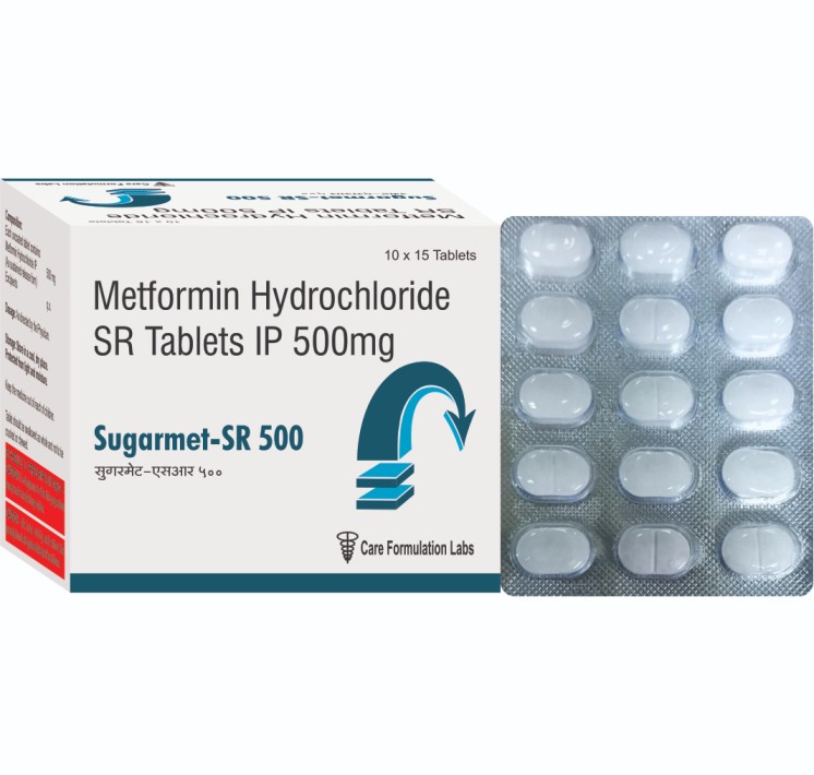 Metformin Hydrochloride IP  500 mg  (sustained release tablet )