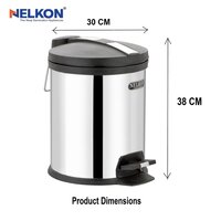 Nelkon Premium Steel Pedal Bin 12l - Application: Commercial