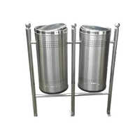 Stainless Steel Pole Hanging Dustbins On Stand - Application: Commercial
