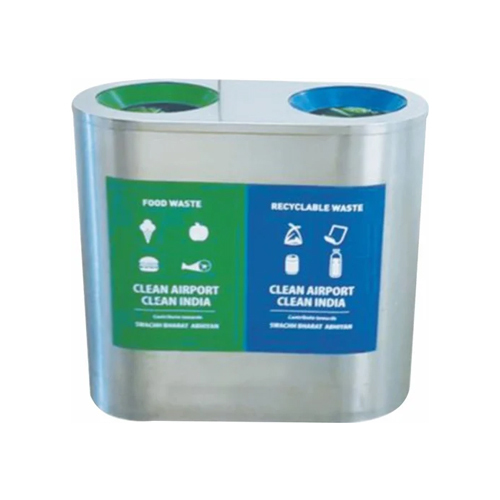Stainless Steel Duo Dustbin 100L