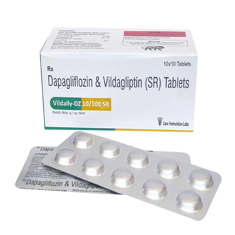 Dapagliflozin 10 mg Vildagliptin IP 100 mg (As Sustained release ) Tab