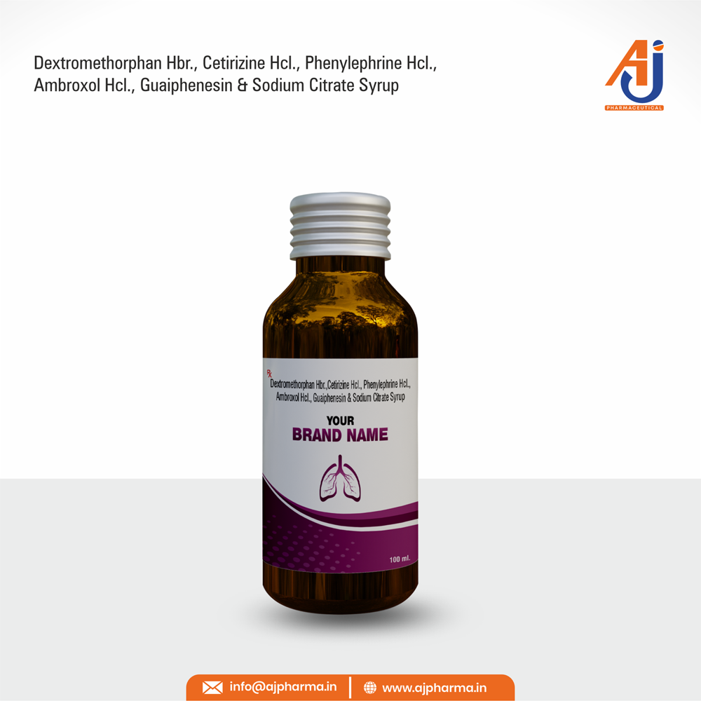 DEXTROMETHORPHAN Hbr. , CETIRIZINE HCL, PHENYLEPHRINE HCL, AMBROXOL HCL, GUAIPHENESIN & SODIUM CITRATE SYRUP