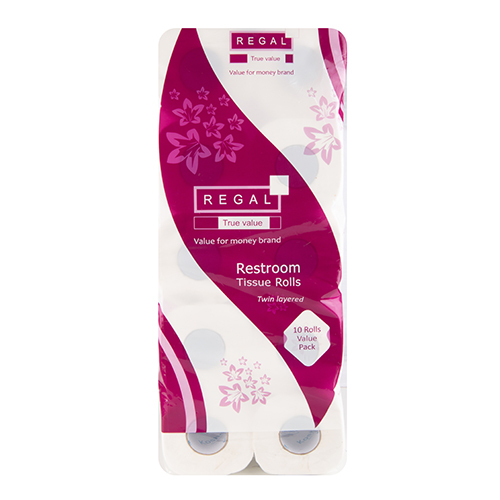 Toilet Roll - White, Customized Design | Plain Dyed Texture for Everyday Use, Soft and Absorbent for Optimal Cleanliness