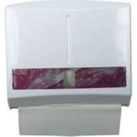 M Fold Tissue Dispenser [ 0338 ] - Plastic, 200g , White - User-friendly Design, Lockable Mechanism, Sleek Modern Elegance For Any Facility