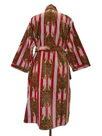 Long Screen Printed Velvet Kimono