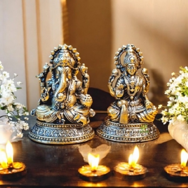 Traditional Brass Laxmi Ganesha Murti  Elevate Your Space with Divine Energy  By Aakrati