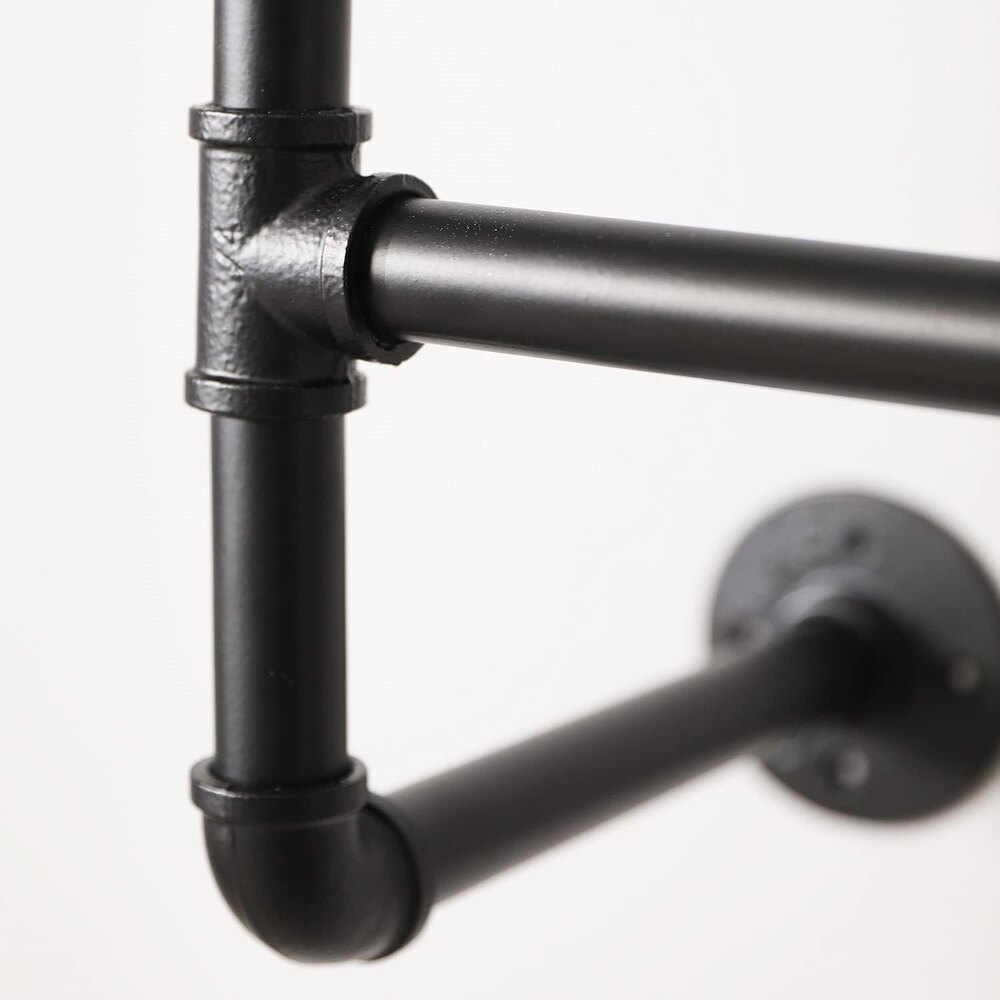 Industrial Clothing Racks Garment Racks Wall Mounted Pipes Clothes Racks With Four Hanging Rods