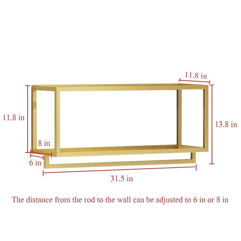 Creative Square Display Garment Racks in Boutique Clothing Stores (Gold, 31.5