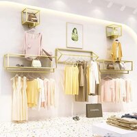Creative Square Display Garment Racks in Boutique Clothing Stores (Gold, 31.5