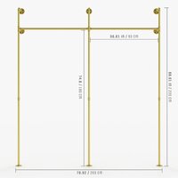 Industrial pipe clothing rack metal gold - Wall mounted clothes racks for hanging clothes