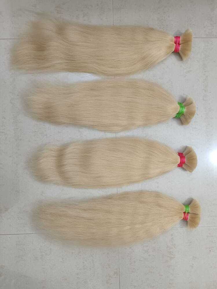 Blonde Bulk Human Hair Extension Braiding 24inch 100gm Weaving Vendors