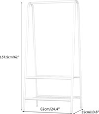 Metal Garment Rack, Sturdy Clothing Rack with Double Layer Shelf for Storing Clothes