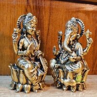 Divine Brass Laxmi Ganesha Murti Spiritual Home Blessings and Prosperity