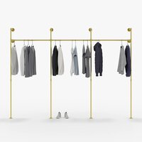 Industrial pipe clothing rack metal - Wall mounted clothes racks for hanging clothes