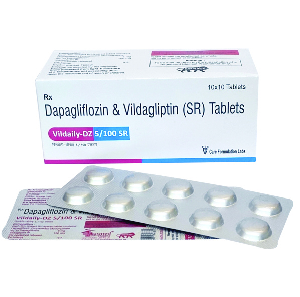 Dapagliflozin 5 mg Vildagliptin IP 100 mg (As Sustained release ) Tab