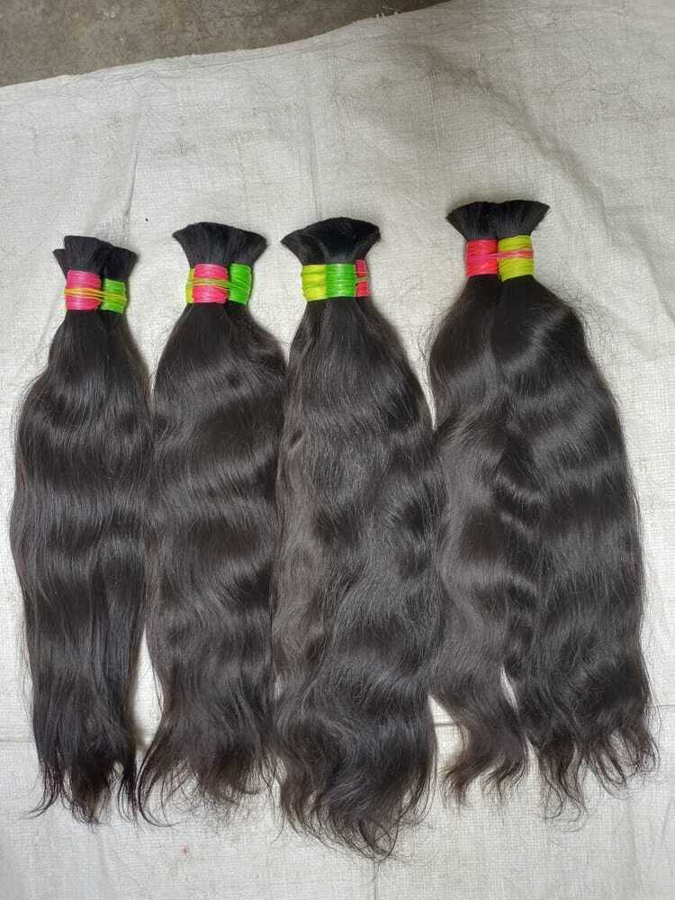 Natural Wavy Temple Remy Bulk Hair Extension - Feature: Use For Wig