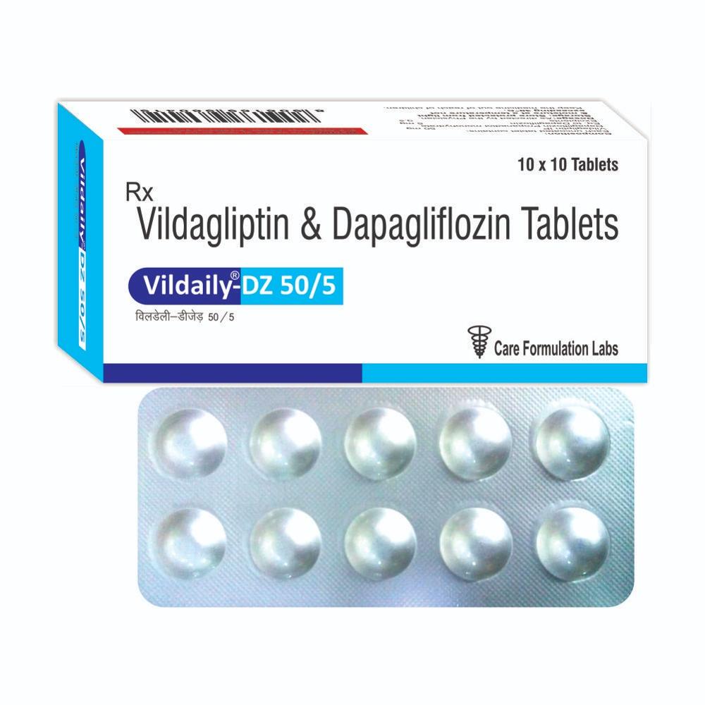 Vildagliptin IP 50mg dapaglifiozin 5mg Propanediol monohydrate tab